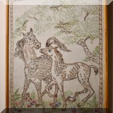 A27. Framed horse needlework. 21&rdquo;h x 17&rdquo;w 